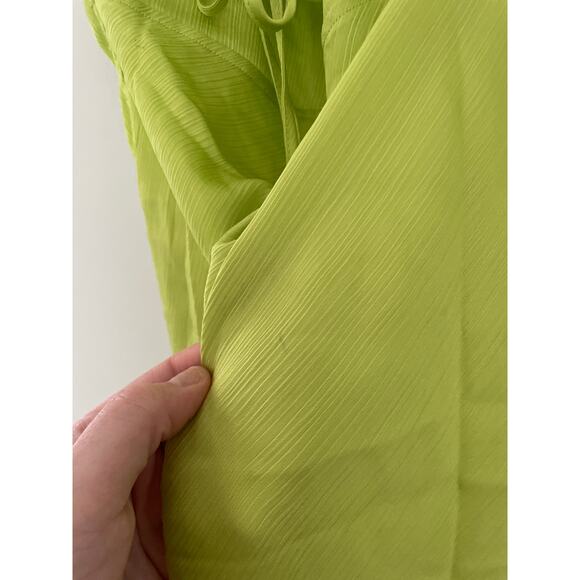 Free People Hang On Satin Halter Slip Dress Large Lime Green Neon 90s Mini - Picture 9 of 10